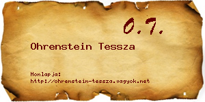 Ohrenstein Tessza névjegykártya